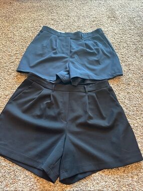 Women's Shorts in  Navy Blue and Black - Pull on - Medium